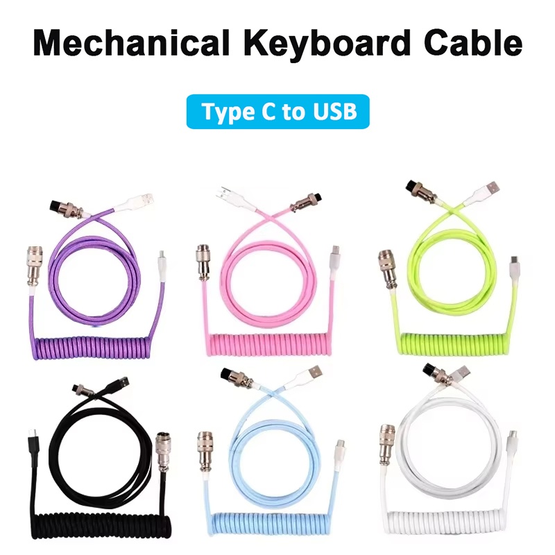 Gaming Keyboard Type C - Mechanische toetsenbordkabel, opgerolde kabel, Aviator-kabel, Type-C