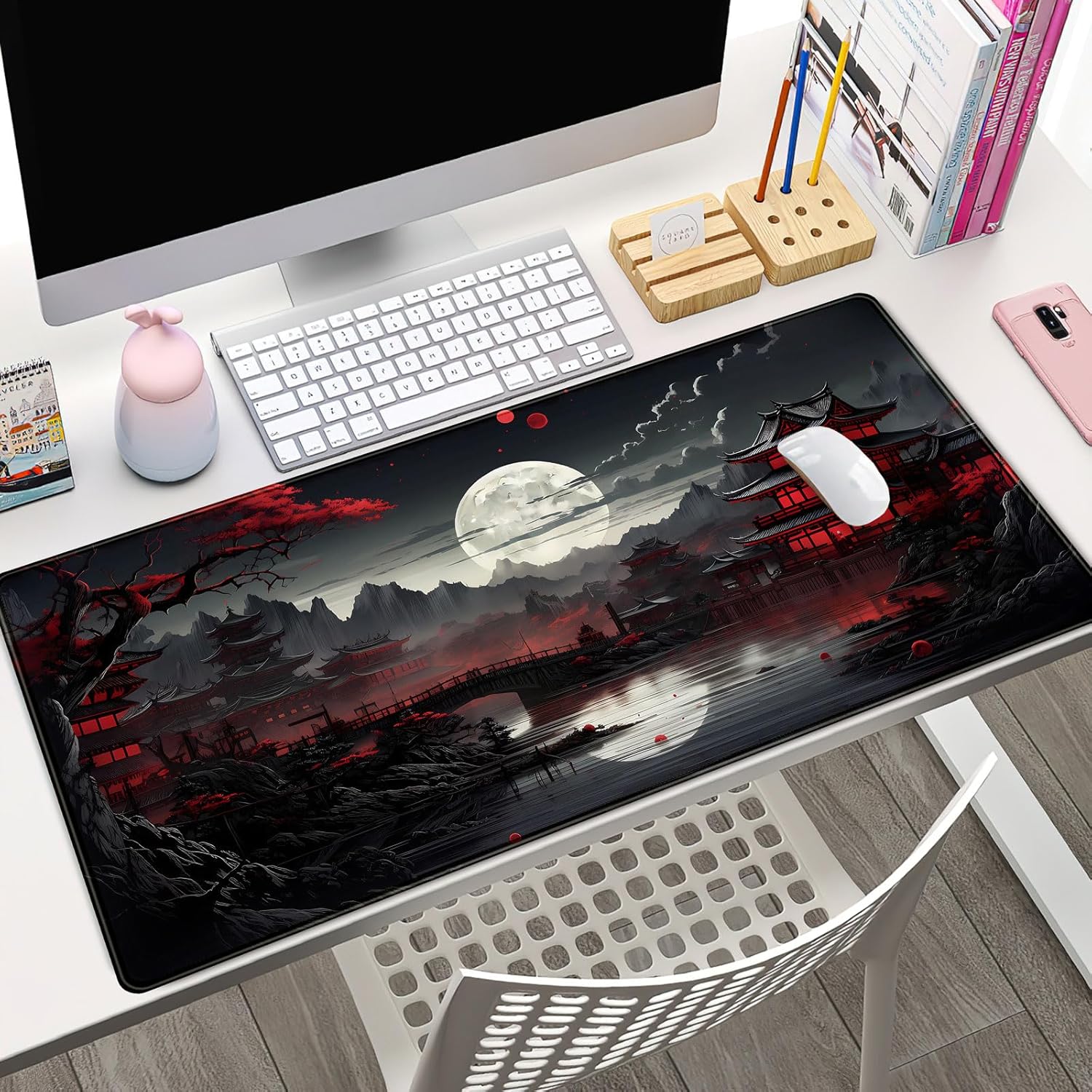 Gaming Keyboard Mouse - Japanse bureaumat Riverside Full Moon bureaumat