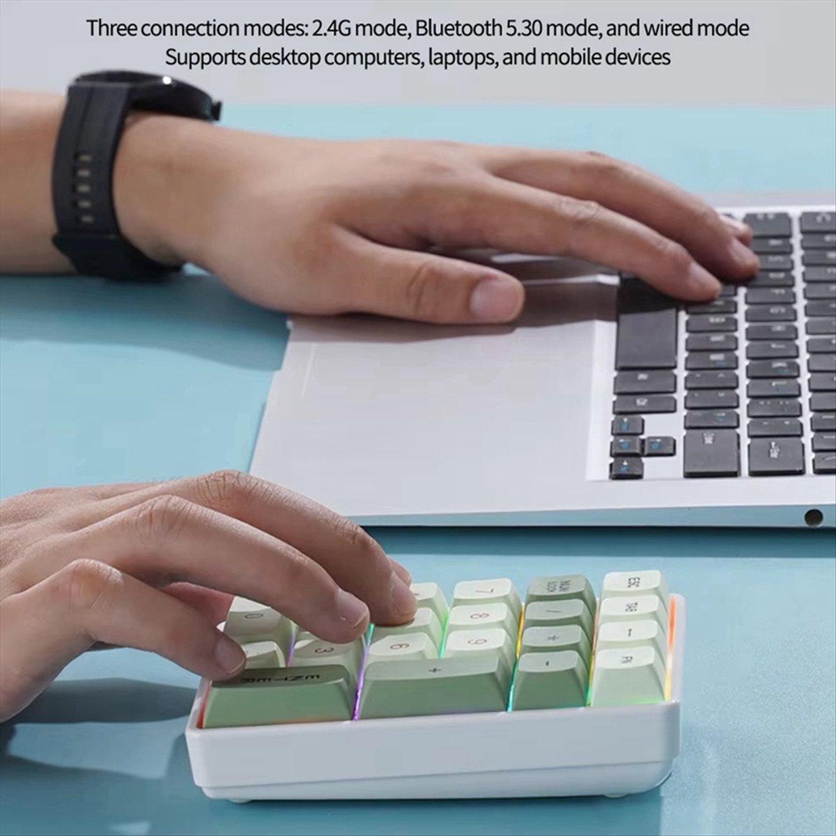 Gaming Keyboard No Number Pad - N86R 21-toetsen mini-toetsenbord 2.4G draadloos numeriek