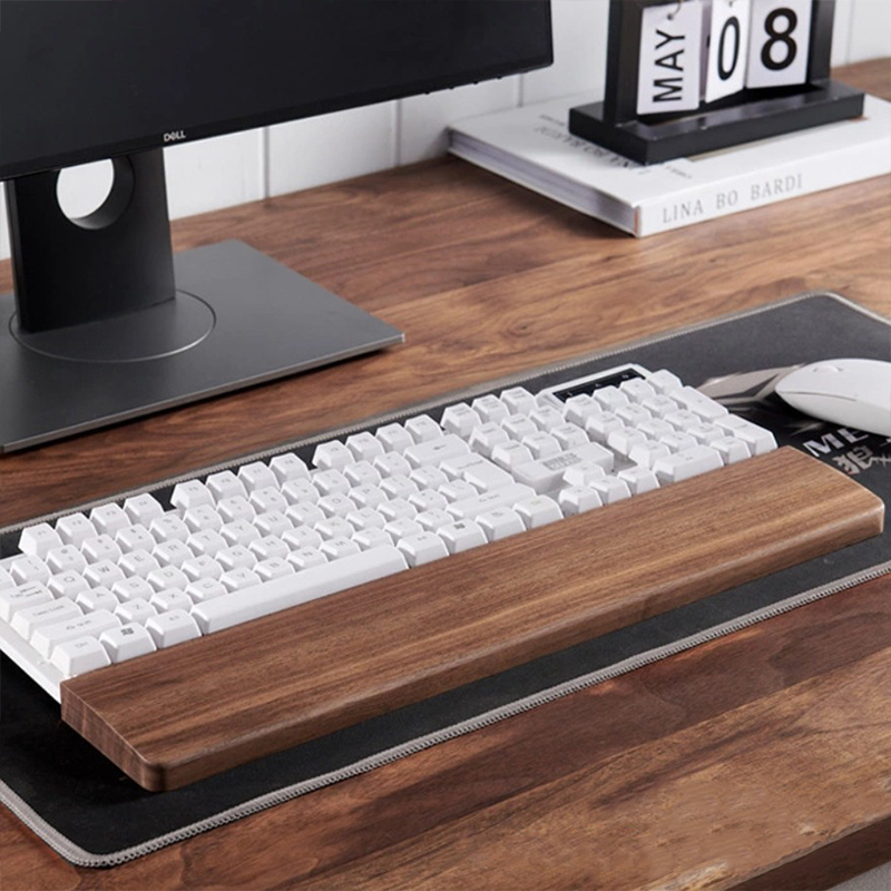 Wrist Rest Wood - 30/36/44cm Massief Walnoot Toetsenbord Polssteun Kussen