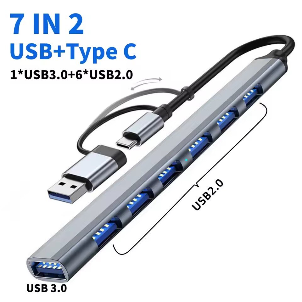 Gaming Keyboard Type C - 7 Poorten USB 3.0 Type C