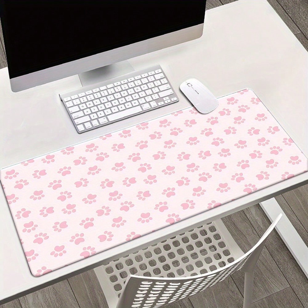 Gaming Keyboard Typewriter - Roze potenprint bureauonderlegger, grote rechthoekige bureaumat