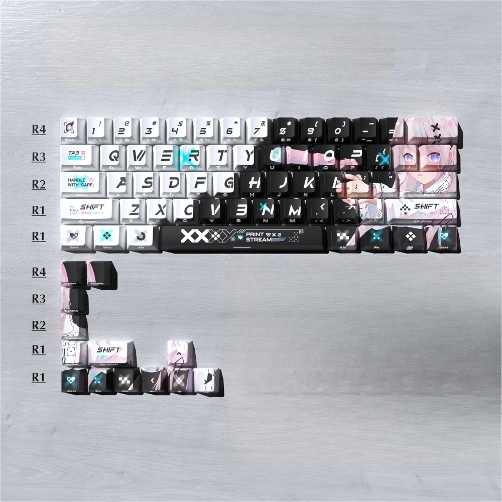 Gaming Keyboard Thocky - Double-shot Side Print Thocky Keycaps voor