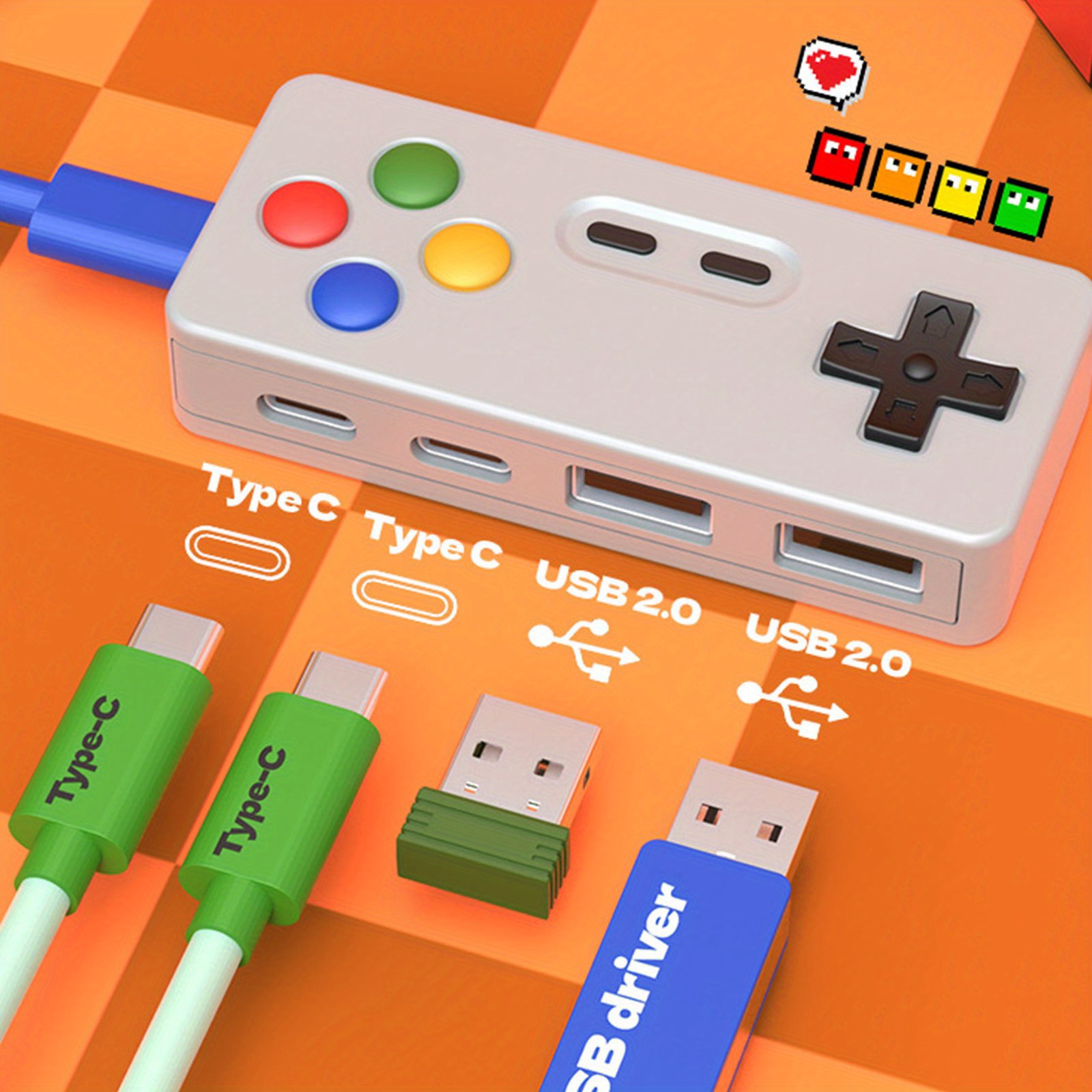 1PC Cartoon USB C Uitbreidings - Gaming Keyboard Type C recensie en prijs