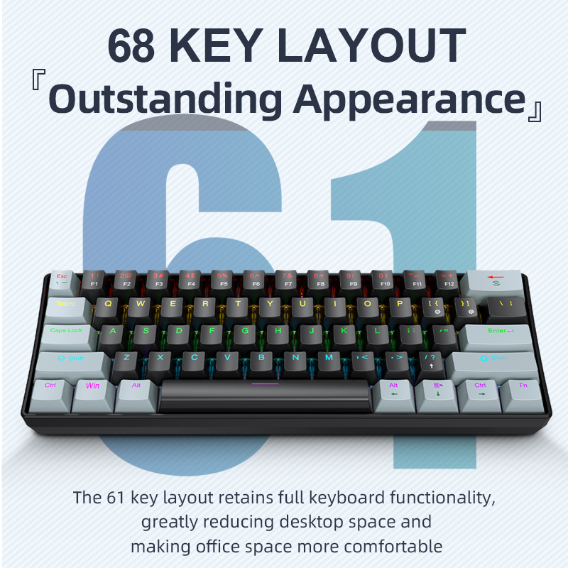 APAYADO K61 Mini mechanisch to - Gaming Keyboard Blue recensie en prijs