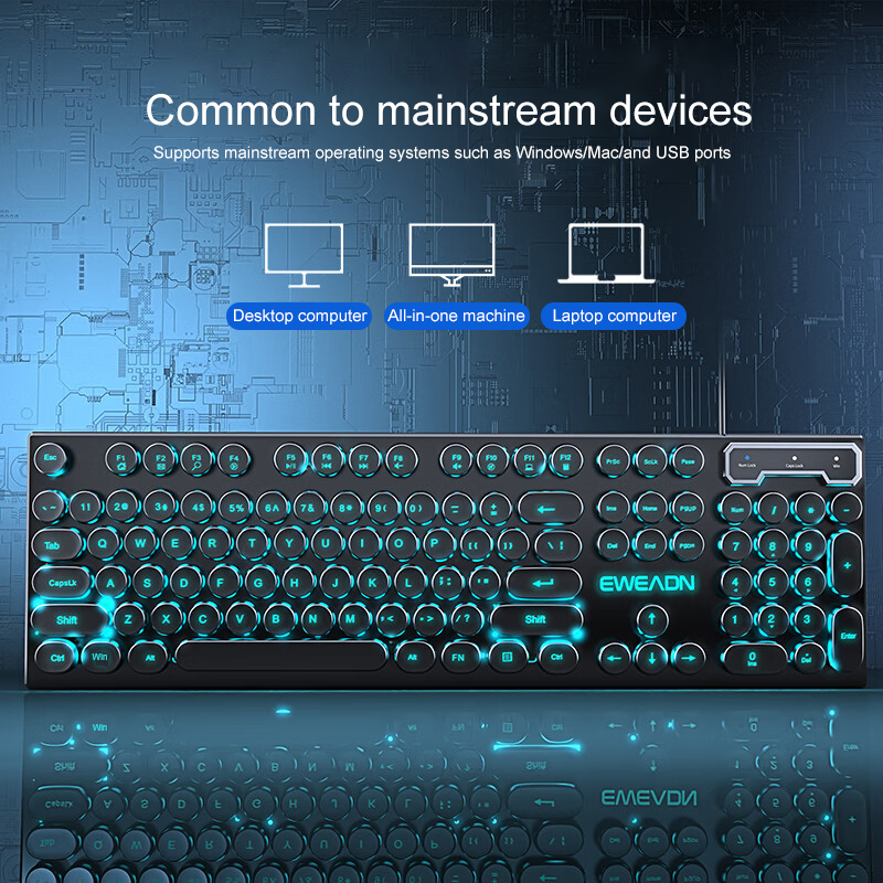 EWEADN typemachine-gamingtoets - Gaming Keyboard Blue recensie en prijs