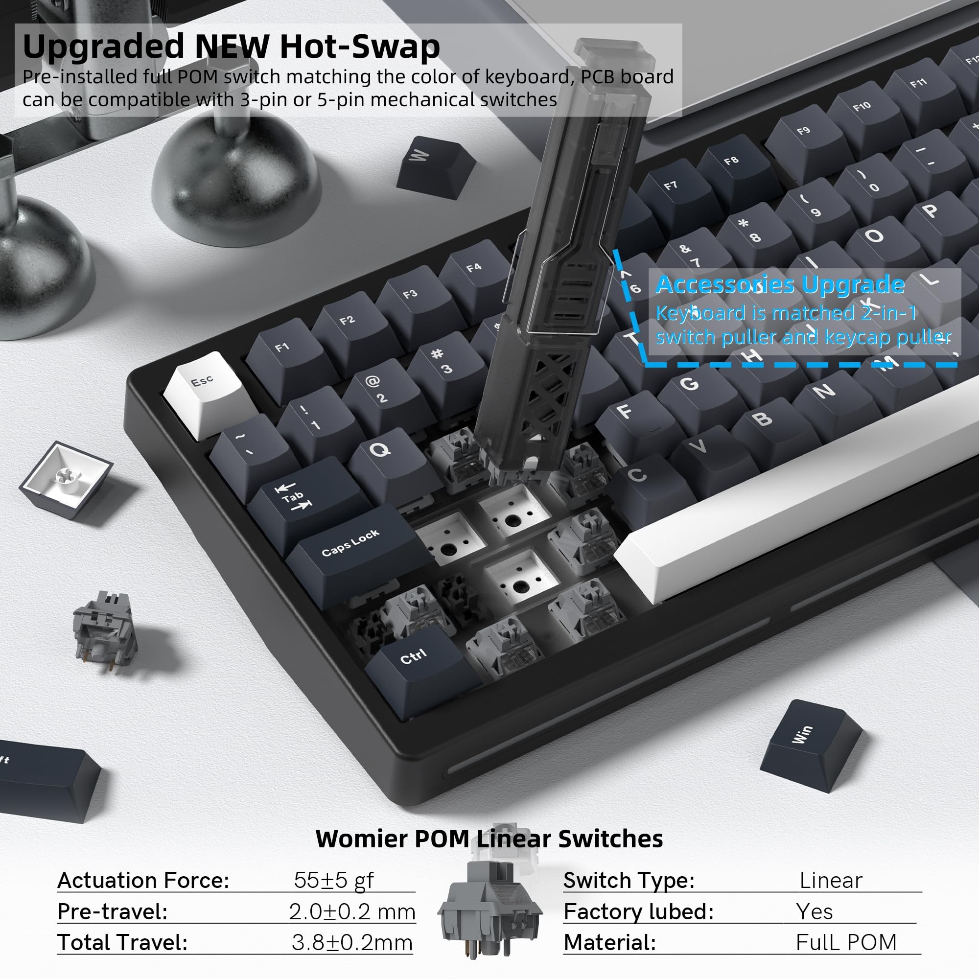 Womier MT75 Draadloos mechanis - Gaming Keyboard Thocky recensie en prijs