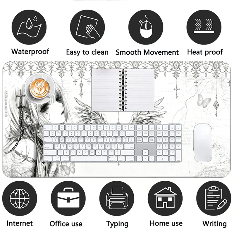 Leren muismat Zwart Wit Anime  - Gaming Keyboard Nearby recensie en prijs
